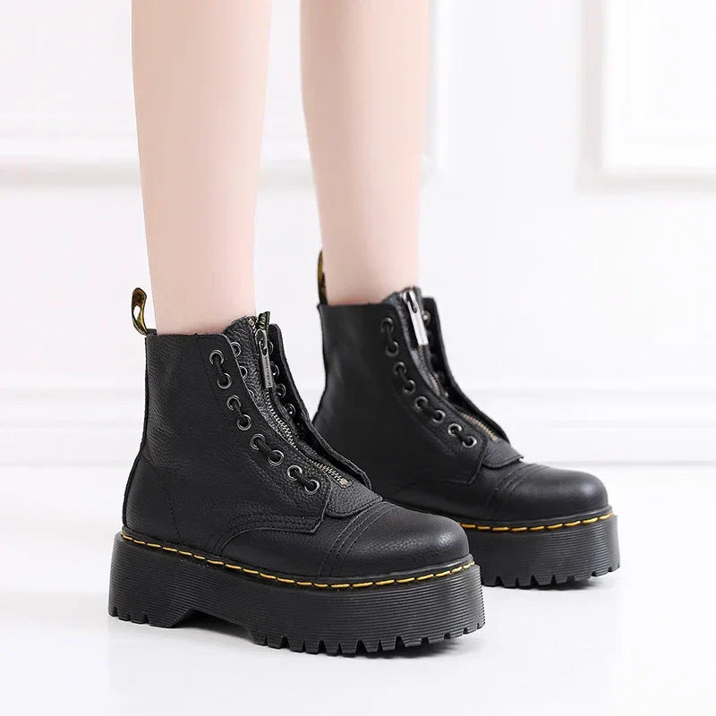 Élégance Hivernale en Cuir Véritable - vue 4
