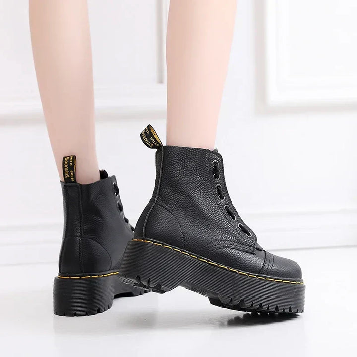 Élégance Hivernale en Cuir Véritable - vue 5