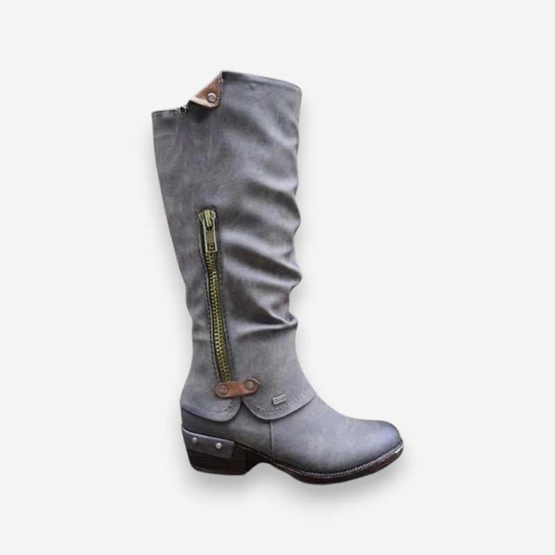 Bottes Femmes Hauts Talons Fermeture Éclair