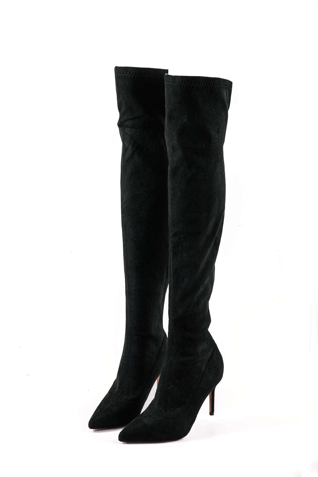 Bottes Hauts Talons en Velours Élégantes pour Femme - BerlinGlamour