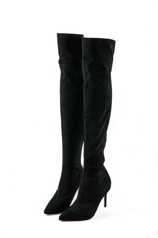 Bottes Hauts Talons en Velours Élégantes pour Femme - BerlinGlamour
