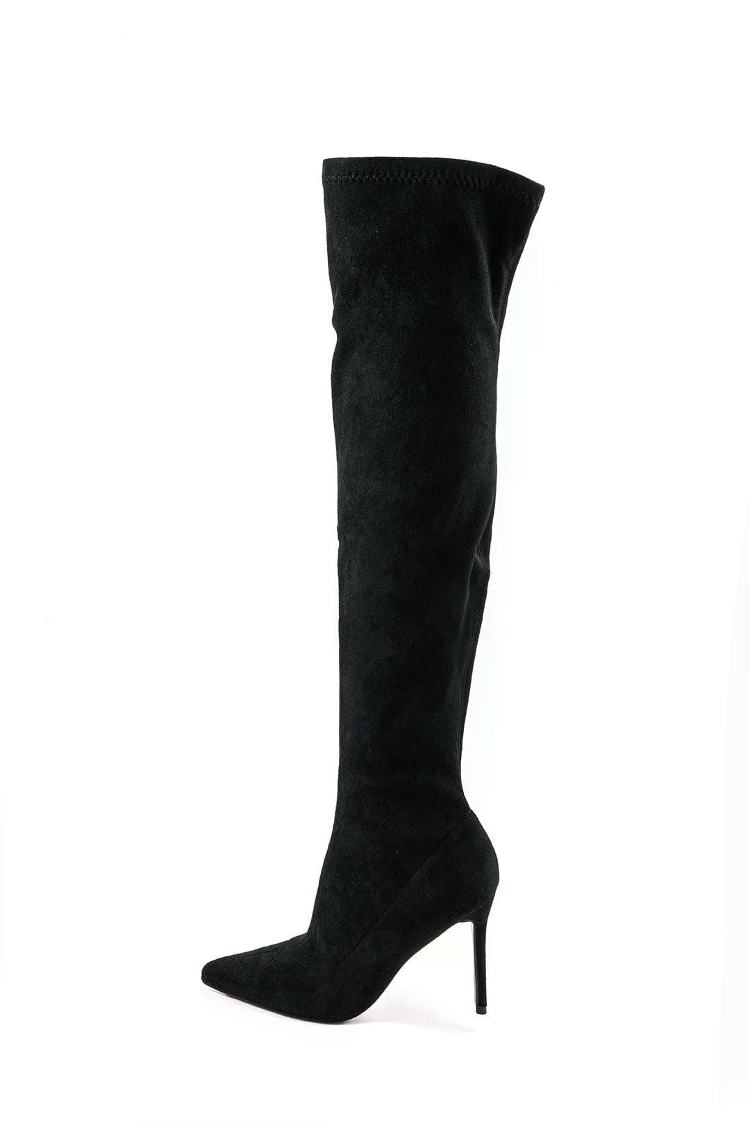 Bottes Hauts Talons en Velours Élégantes pour Femme