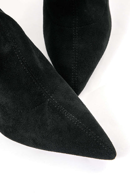 Bottes Hauts Talons en Velours Élégantes pour Femme
