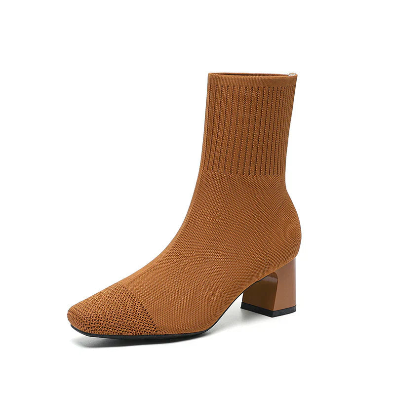 Bottes Femme Chic - Chaussures Tricotées Confortables pour Femmes