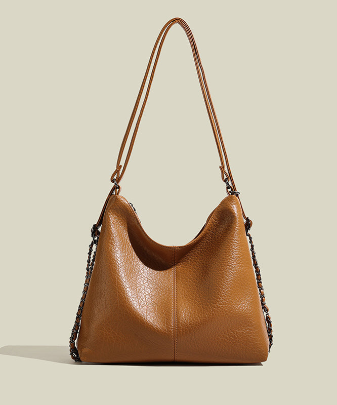 Larges sacs à bandoulière en cuir brun robustes et pratiques - EasyApparels