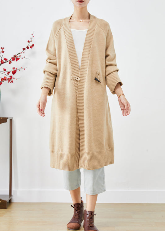 Gros Cardigans kaki doux décontractés pour printemps - EasyApparels