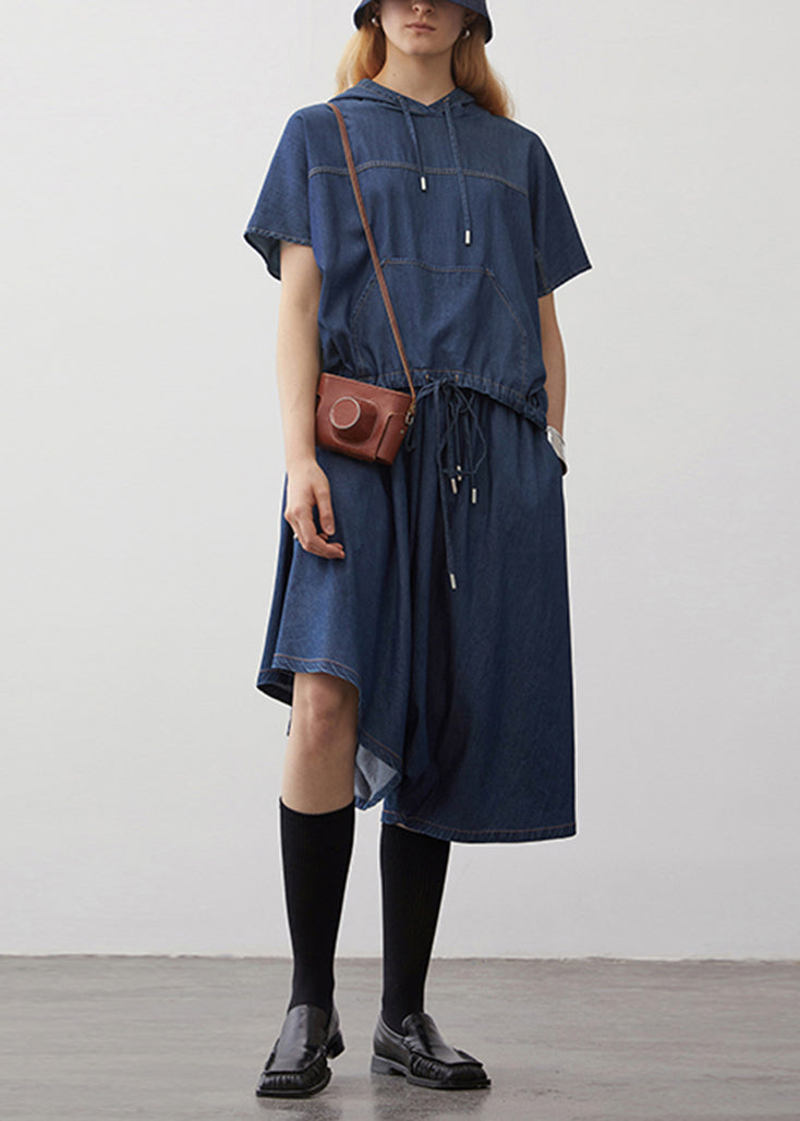Bleu marine décontracté deux pièces denim veste - EasyApparels
