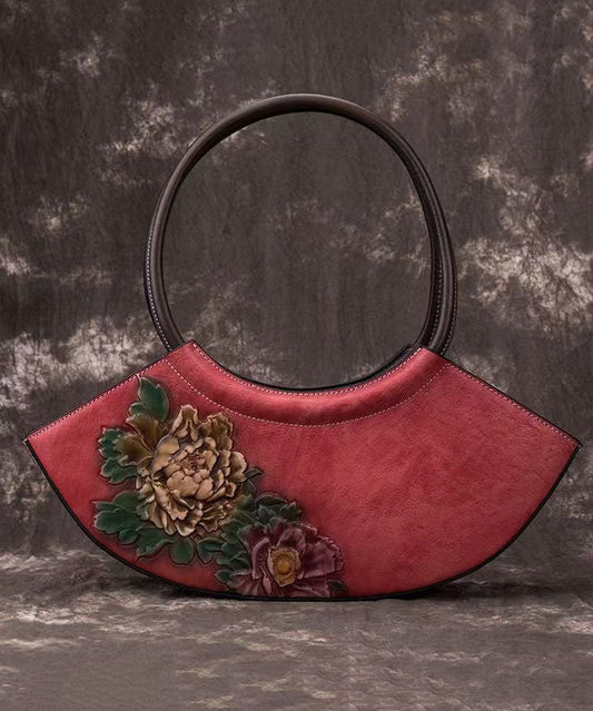 Luxe Leather Tote Bag Red Vintage Style - EasyApparels