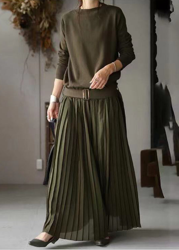 Cozy Oversized Spring Knit Patchwork Green Robe - EasyApparels