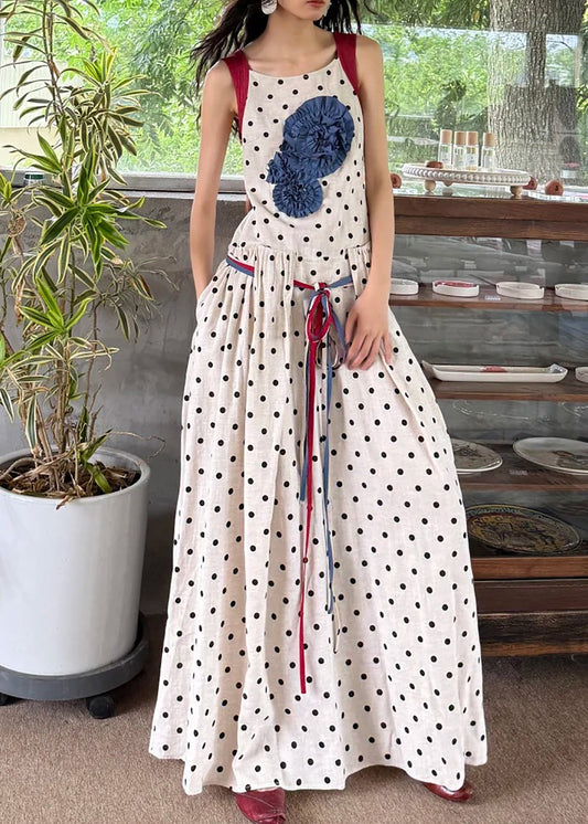 Robe d'été légère en coton blanc avec imprimé - EasyApparels