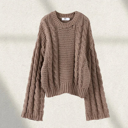 Pull Femme Col Rond Chaud et Élégant - PanierRoyale