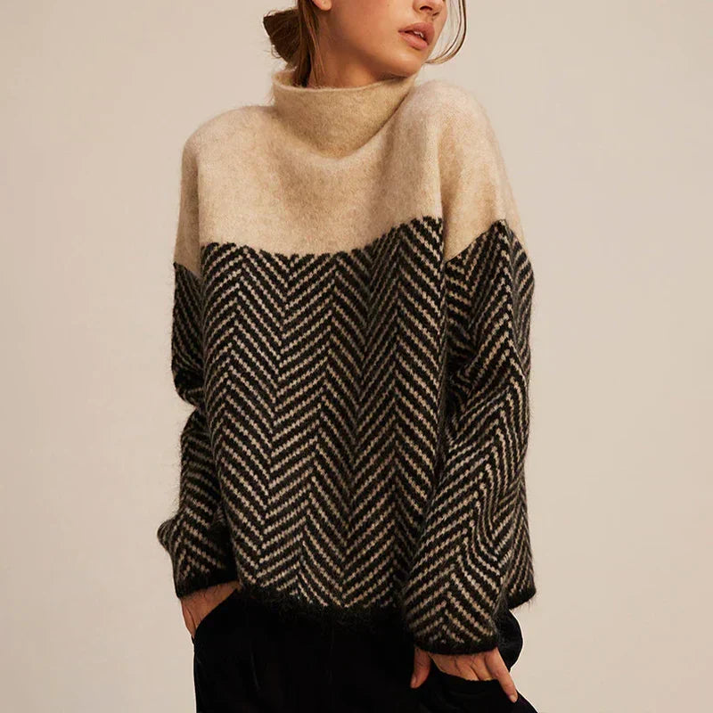 Pull Femme Col Roulé Doux Coupe Classique Hiver - PanierRoyale