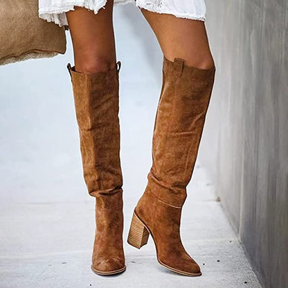 Bottes Femmes Country à Talon Bas pour Usage Quotidien