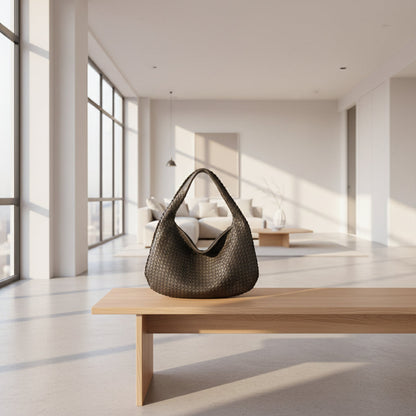 Sac à Main Tressé Chic avec Poche Intérieure pour Femme - PanierRoyale
