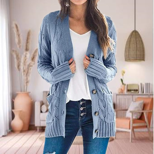 Gilet Tricoté Décontracté Femme