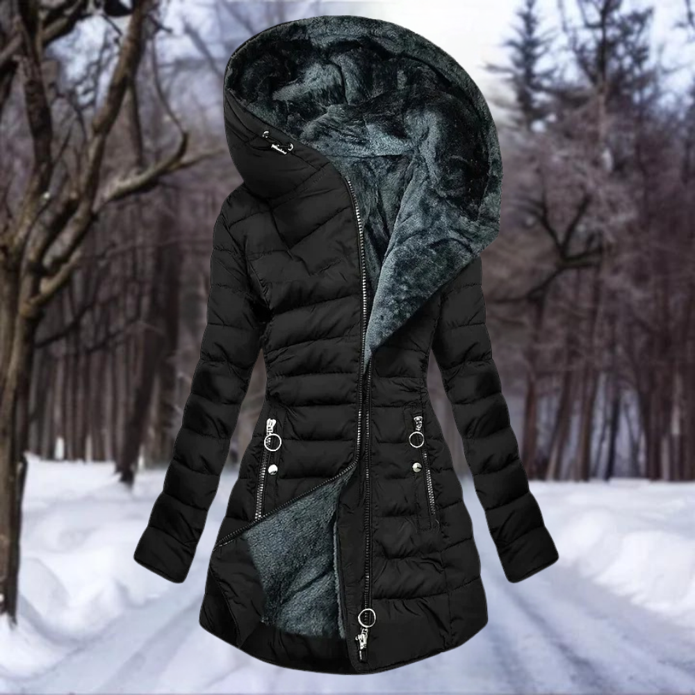 Manteau d'hiver long à capuche chaud et imperméable