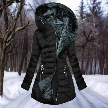 Manteau d'hiver long à capuche chaud et imperméable
