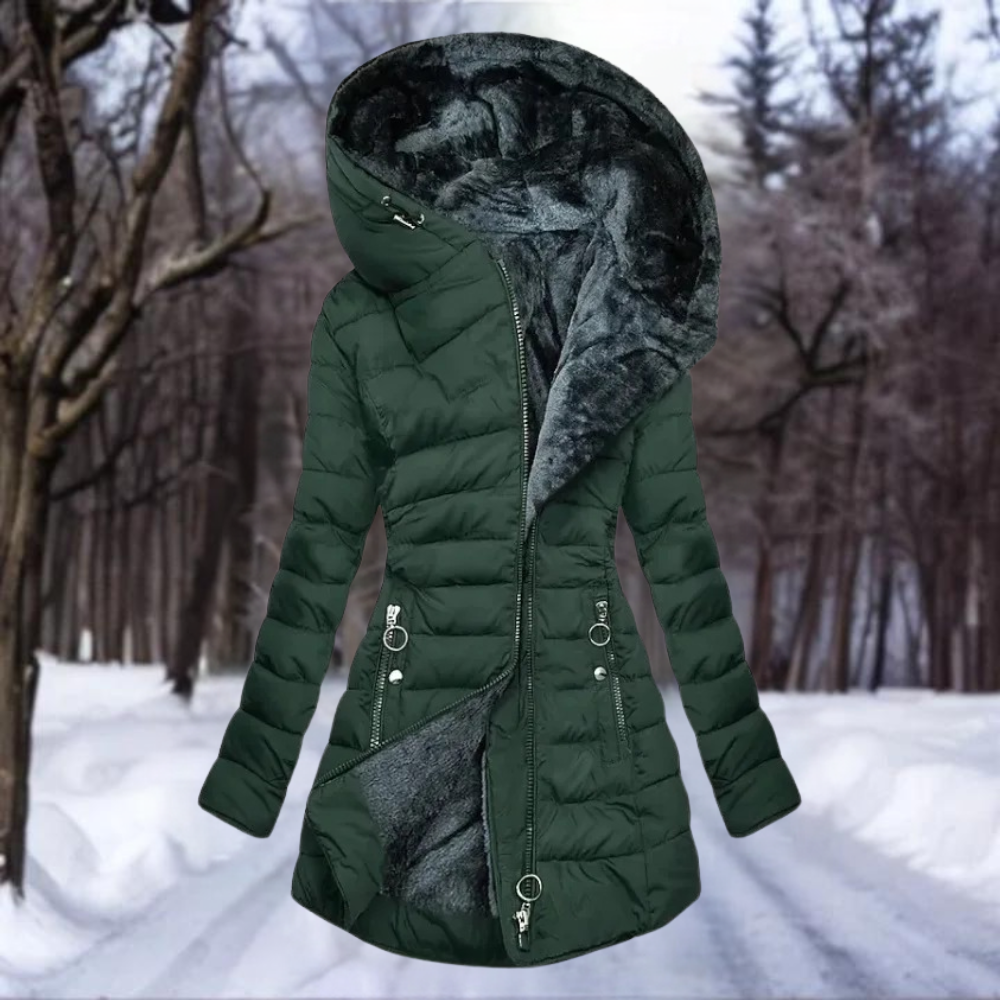 Manteau d'hiver long à capuche chaud et imperméable