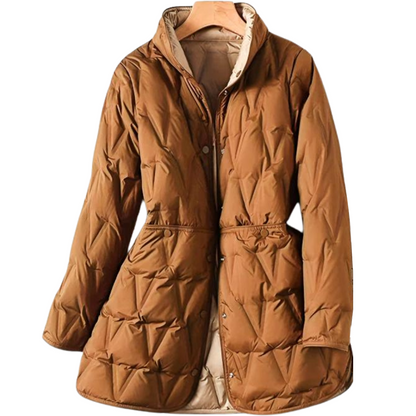 Doudoune Femme Hiver Manches Longues Boutons Noir Élégante