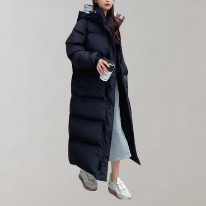 Veste Doudoune Féminine Capuche Éclair avec Manches Longues - PanierRoyale