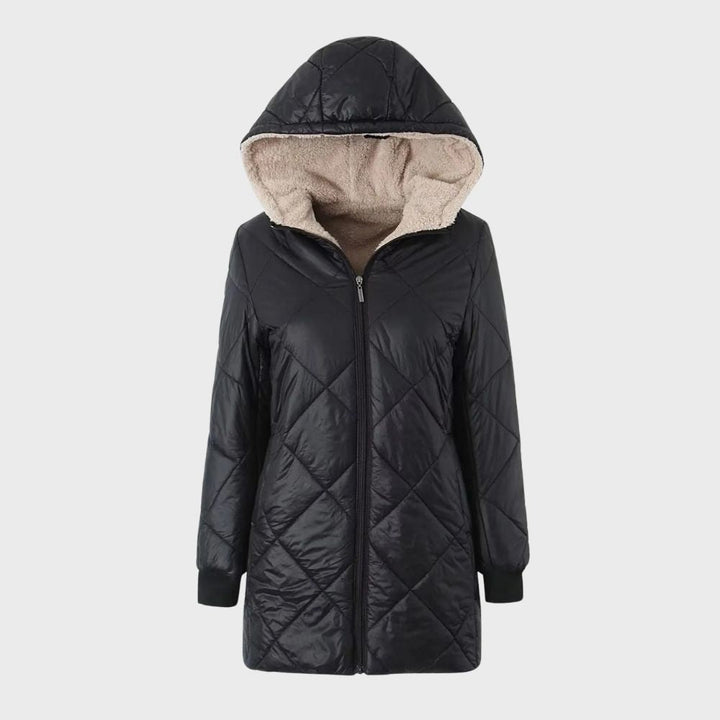 Veste Hiver Élégante à Capuche avec Manches Longues