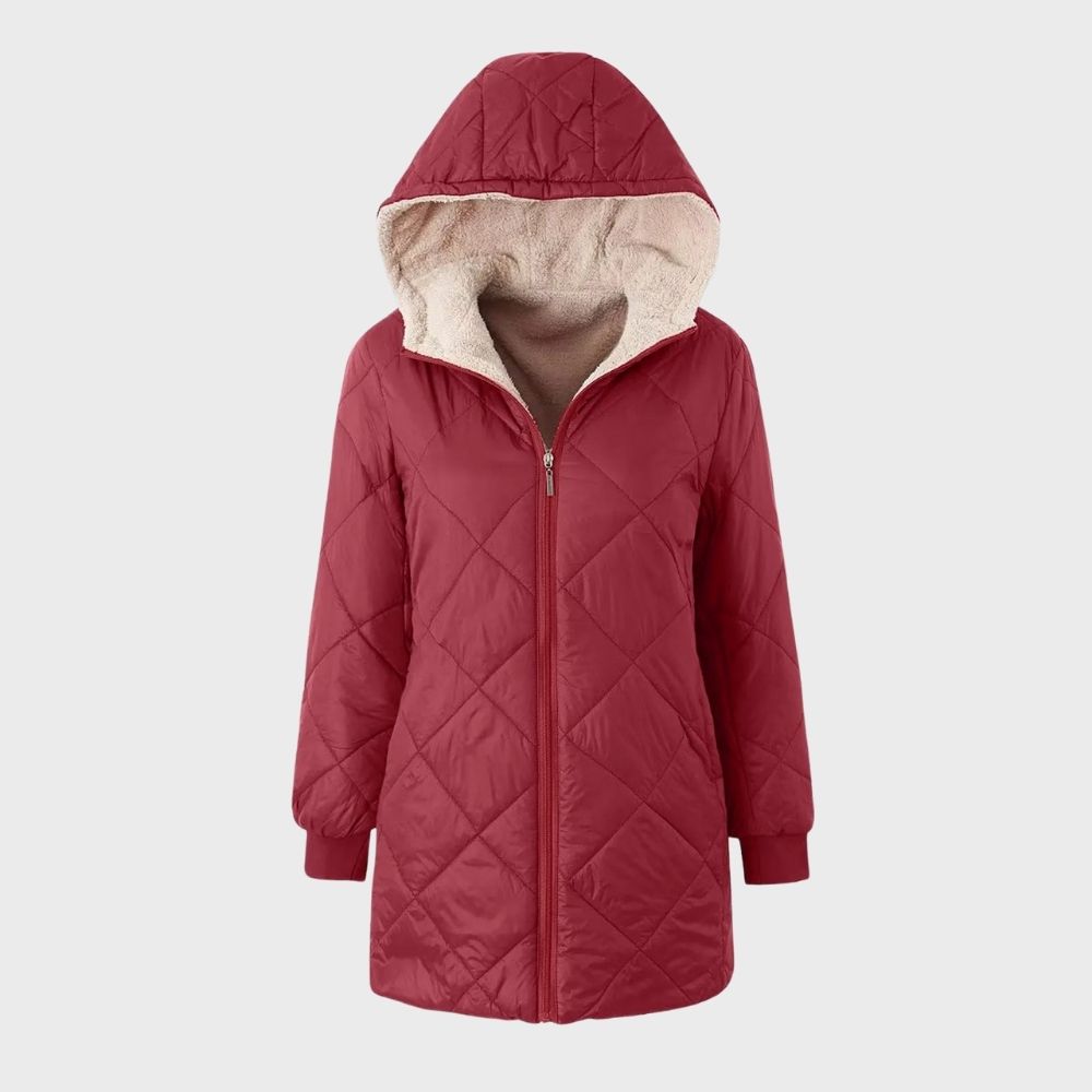 Veste Hiver Élégante à Capuche avec Manches Longues