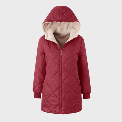 Veste Hiver Élégante à Capuche avec Manches Longues