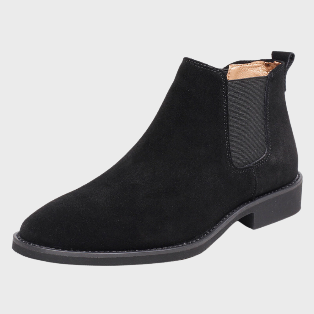 Bottines Homme à Enfiler Cuir Noir - PanierRoyale