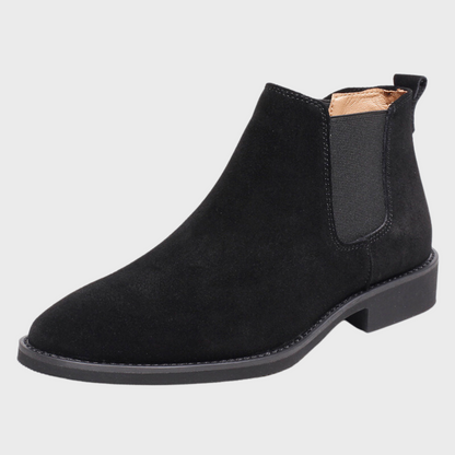 Bottines Homme à Enfiler Cuir Noir - PanierRoyale