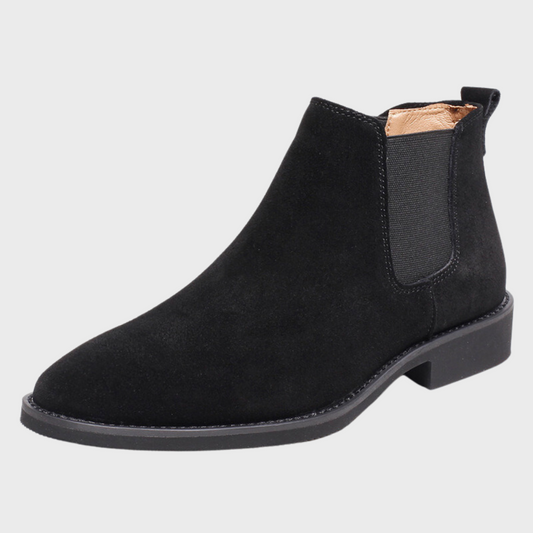 Bottines Homme à Enfiler Cuir Noir - PanierRoyale