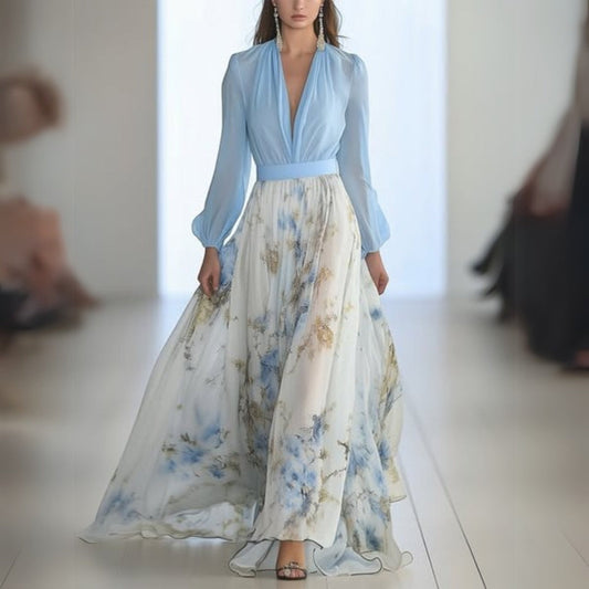 Robe Femme Fleurs Col V Décontractée - BerlinGlamour