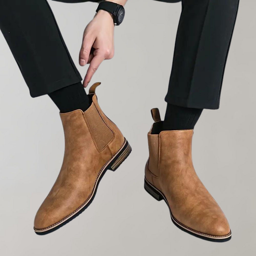 Bottes Chelsea Hautes pour Homme Cuir Noir