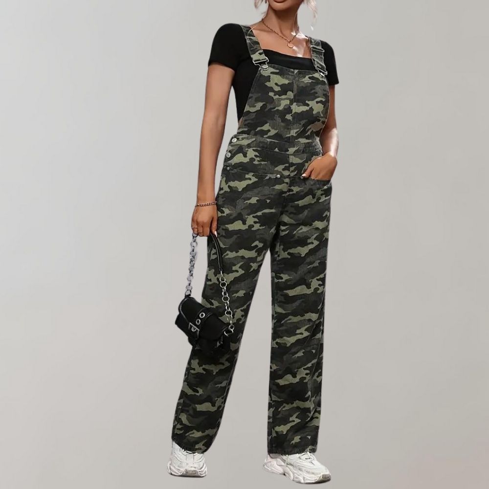 Pantalon Femme Combats Vert Foncé Élastiqué