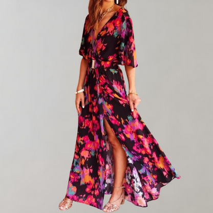 Robe de Soirée Chic Manches Courtes Col en V