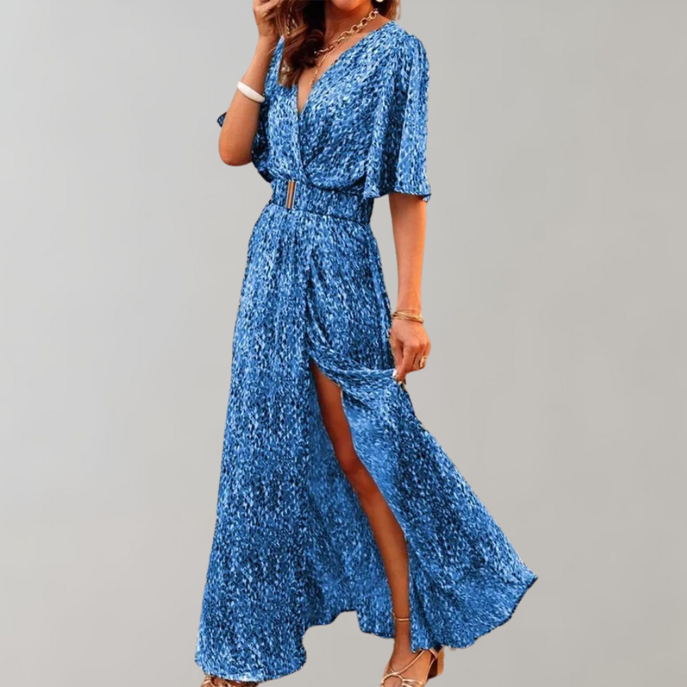 Robe de Soirée Chic Manches Courtes Col en V