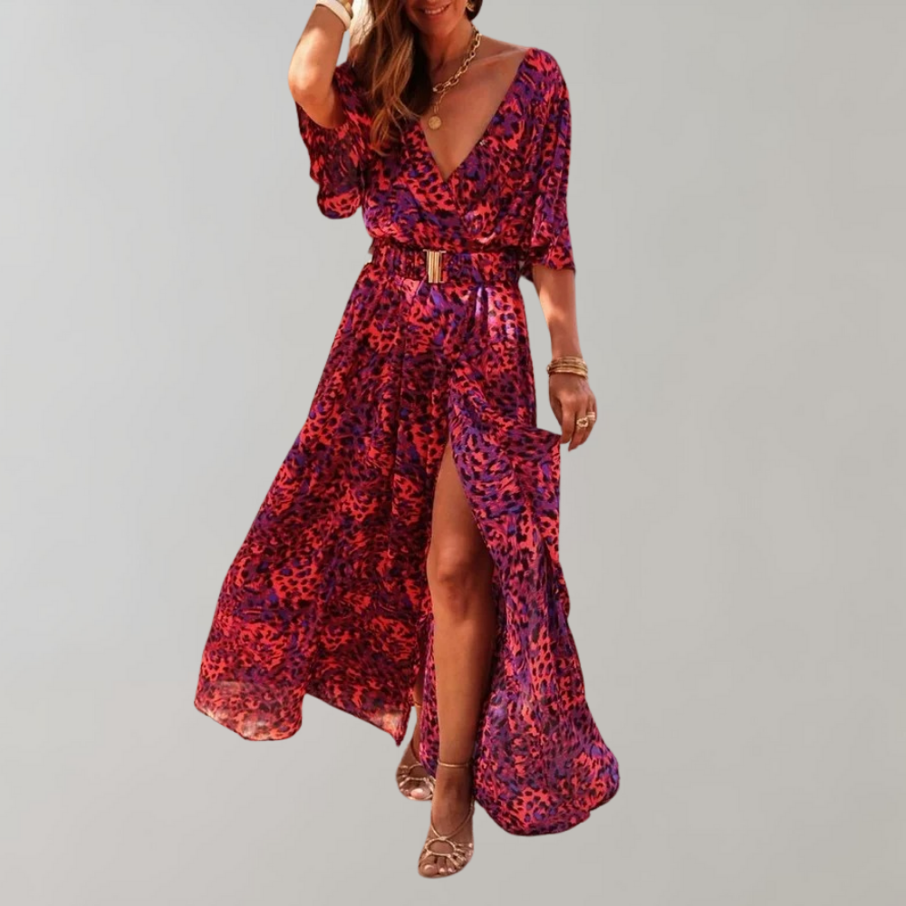 Robe de Soirée Chic Manches Courtes Col en V