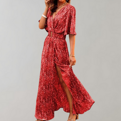 Robe de Soirée Chic Manches Courtes Col en V