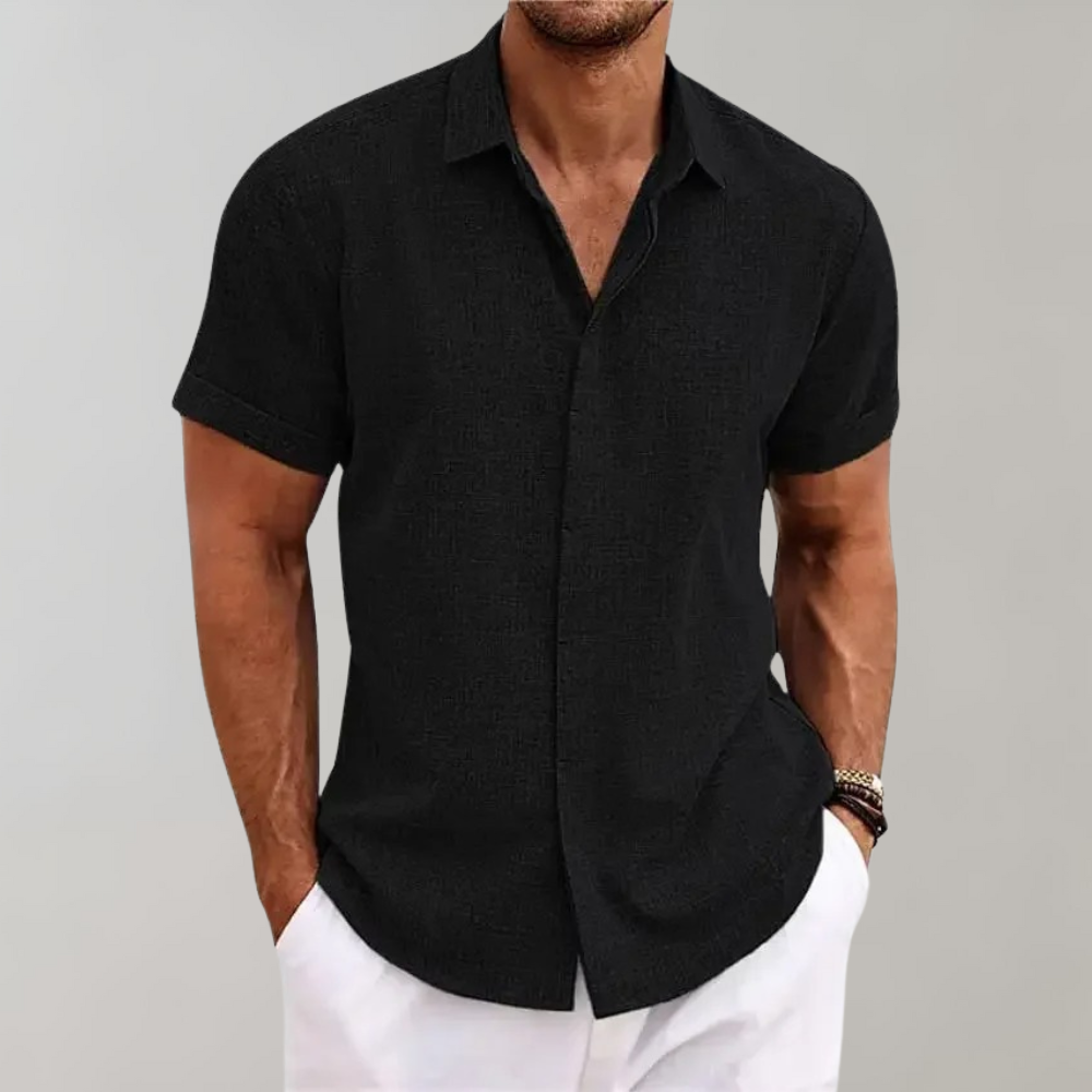 Chemise Lin Coton Court Manches Été