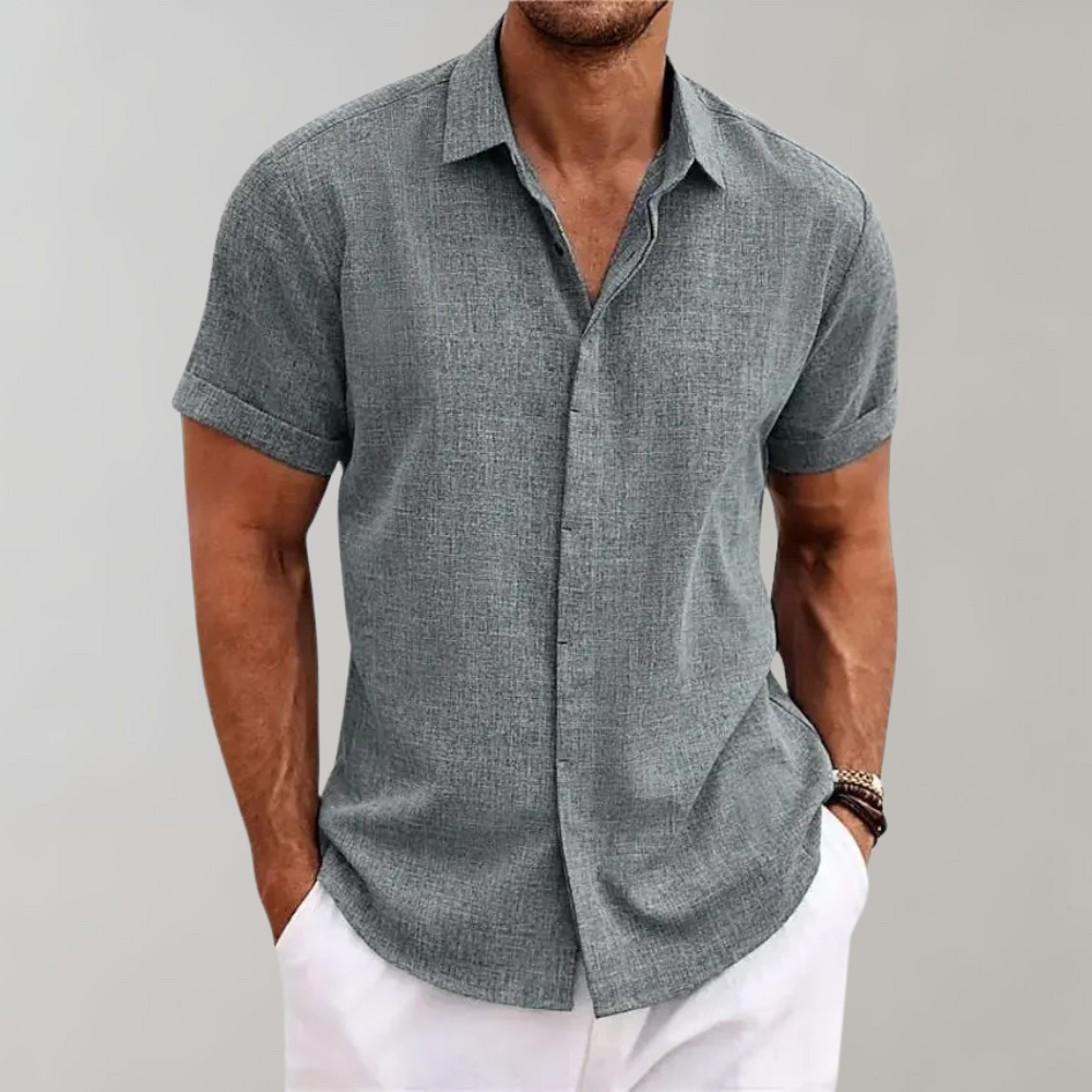 Chemise Lin Coton Court Manches Été