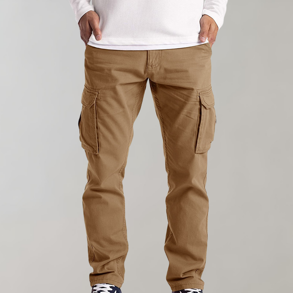 Pantalon Chino Homme Cargo avec Poches Multi-Usages