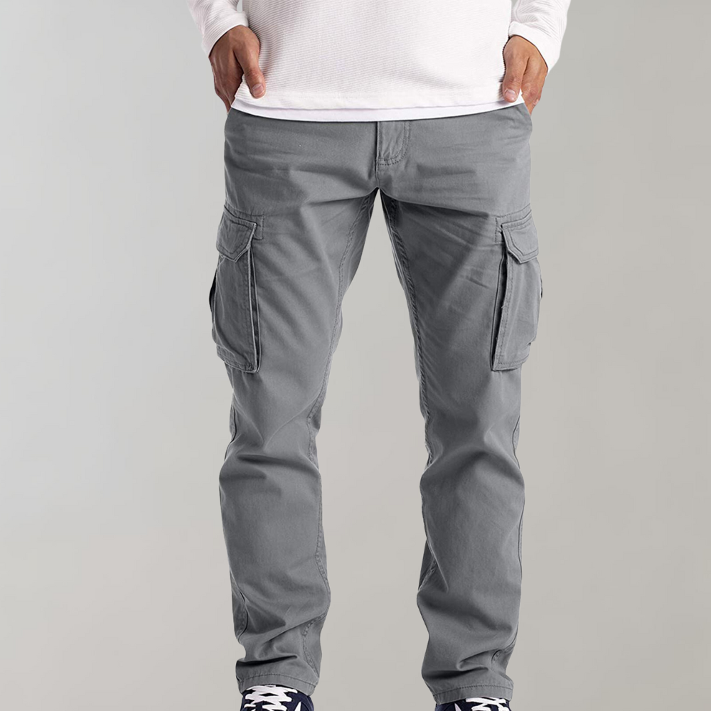 Pantalon Chino Homme Cargo avec Poches Multi-Usages