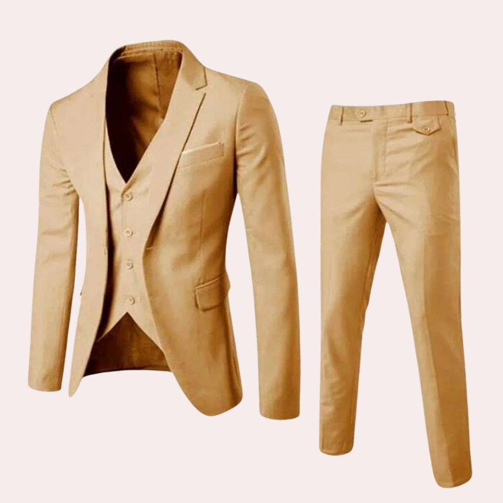 Costume Homme Rouge Bourgogne Élégant