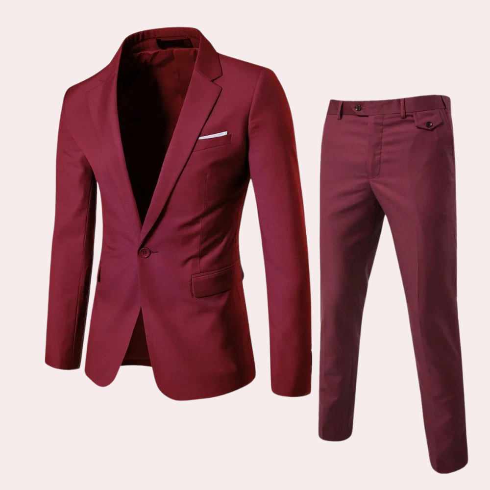 Costume Homme Rouge Bourgogne Élégant - PanierRoyale