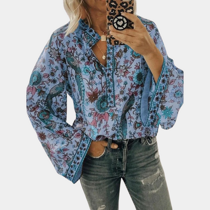 Blouse Femme Été Léger Floral avec Manches Courtes