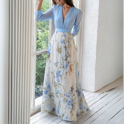 Robe Femme Fleurs Col V Décontractée