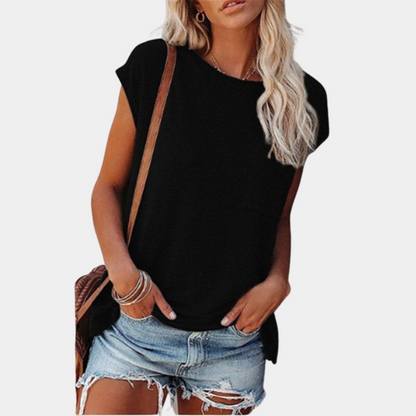 T-Shirt Femme Élégante Manches Courtes pour Été