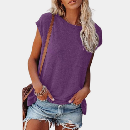 T-Shirt Femme Élégante Manches Courtes pour Été