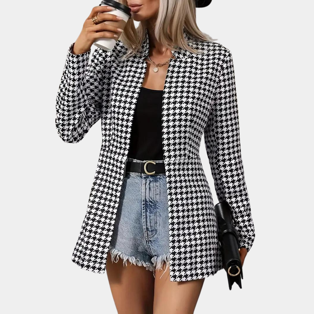 Blazer Femme Coupe Structurée Tissu Chic Classique - PanierRoyale