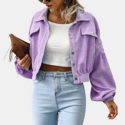 Veste femme velours douce et confortable style décontracté