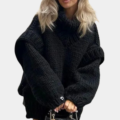Pullover Femmes Col Roulé Grande Taille